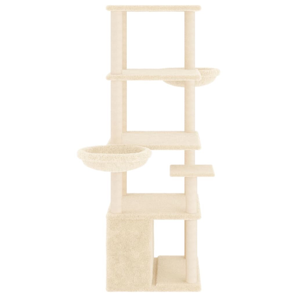 Vidaxl Rascador Para Gatos Con Postes De Sisal Color Crema 147 Cm_3