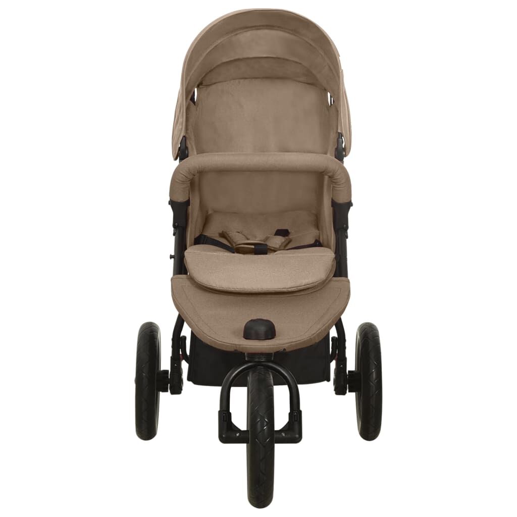 Vidaxl Cochecito De Bebé De Acero Gris Taupe_1