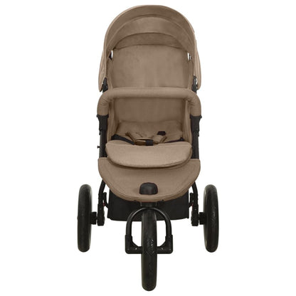Vidaxl Cochecito De Bebé De Acero Gris Taupe_1