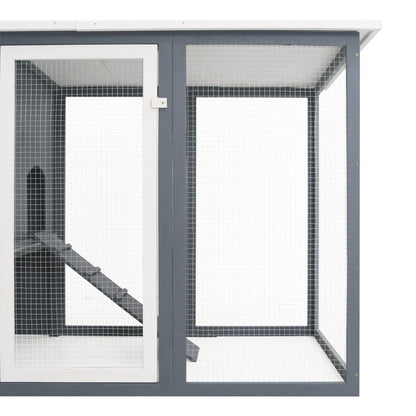 Vidaxl Gallinero Con 1 Jaula Para Huevos Madera Gris_4