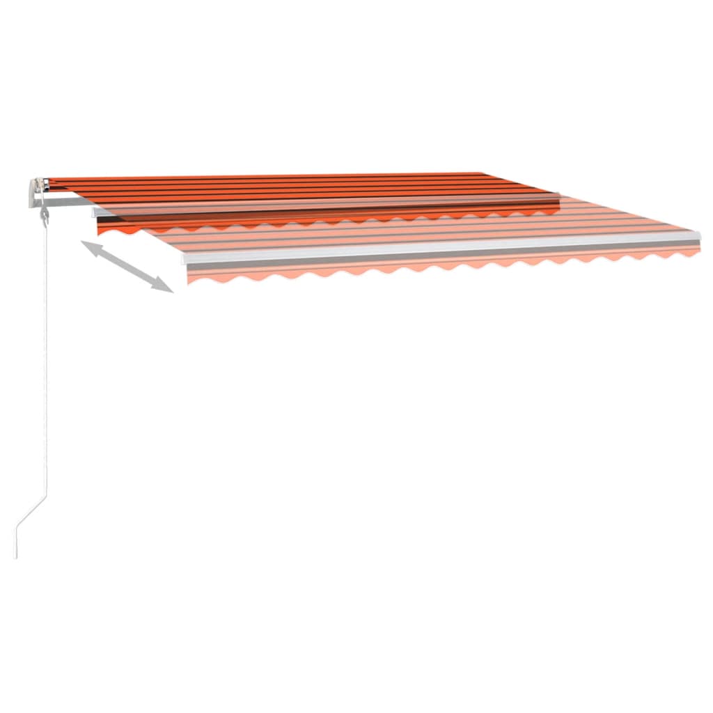 Toldo Automático Led Sensor De Viento Naranja Marrón 400x300 Cm_3