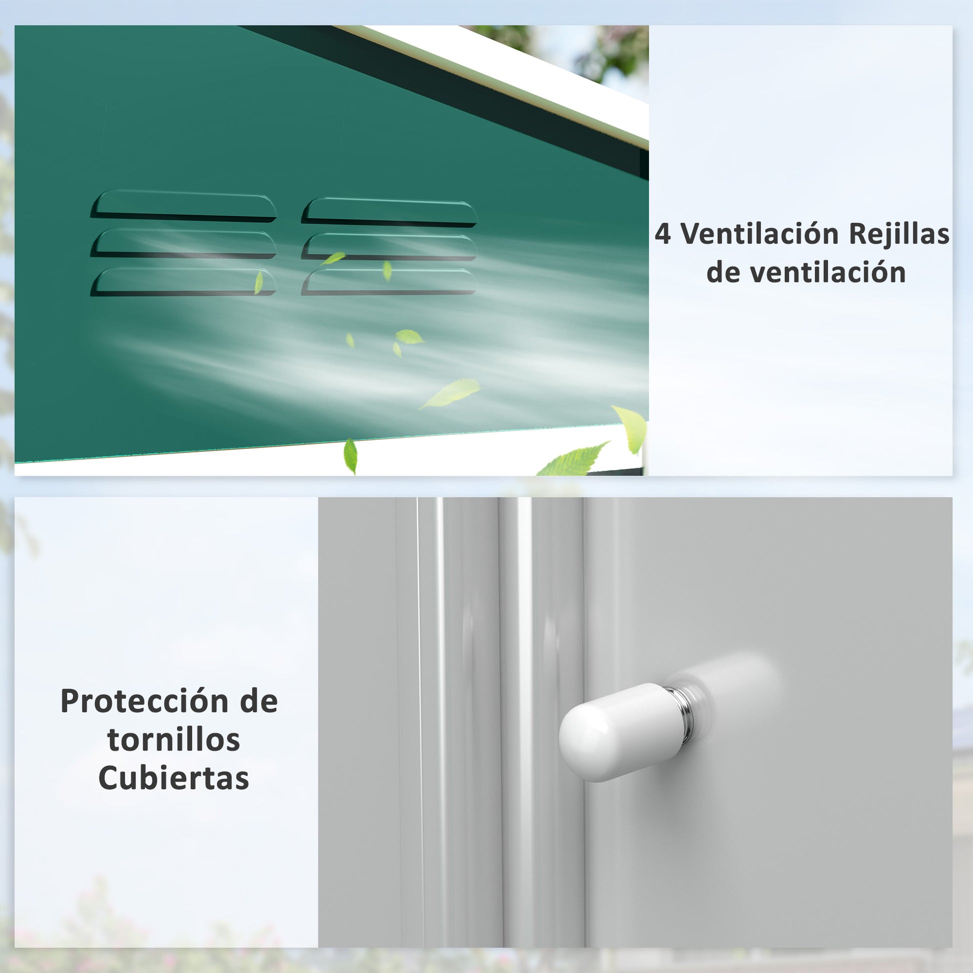 Outsunny Caseta De Jardín Exterior 3,6 M² 236x171x191 Cm Puerta Corredera Verde_5