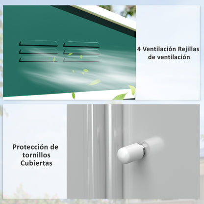 Outsunny Caseta De Jardín Exterior 3,6 M² 236x171x191 Cm Puerta Corredera Verde_5
