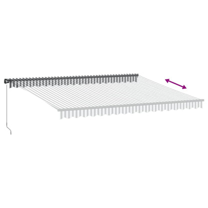 Toldo Retráctil Manual Luz Led Antracita Y Blanco 450x350 Cm_5