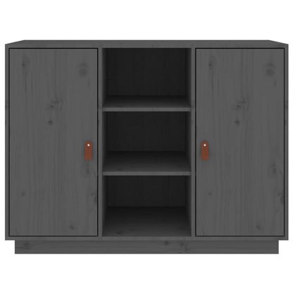 Aparador De Madera Maciza De Pino Gris 100x40x75 Cm / Vetonek_4