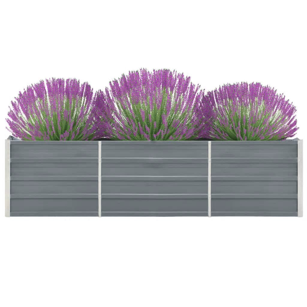 Arriate De Jardín De Acero Galvanizado Gris 240x40x45 Cm_0