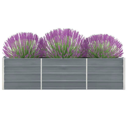 Arriate De Jardín De Acero Galvanizado Gris 240x40x45 Cm_0