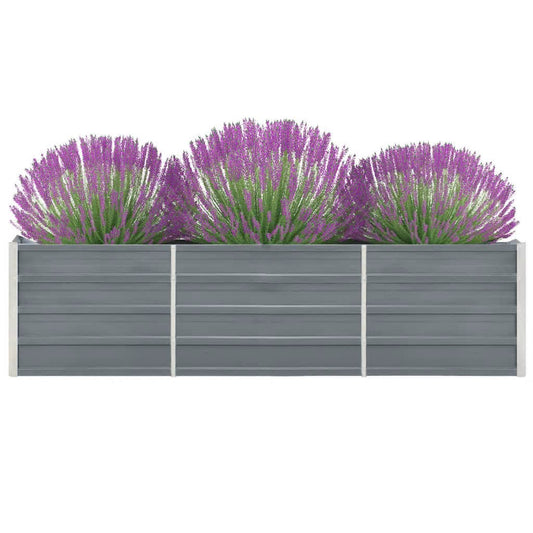 Arriate De Jardín De Acero Galvanizado Gris 240x40x45 Cm_0