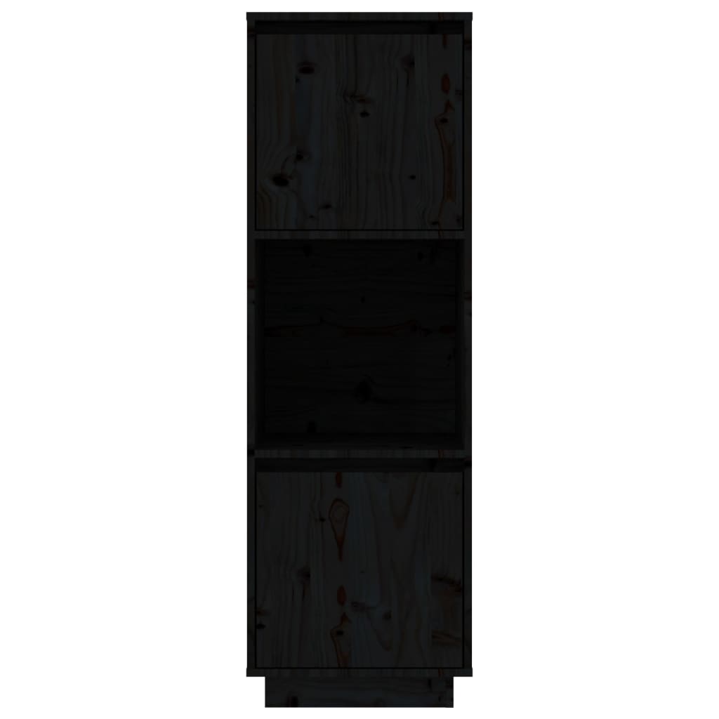 Aparador Alto De Madera Maciza De Pino Negro 38x35x117 Cm / Vetonek_2