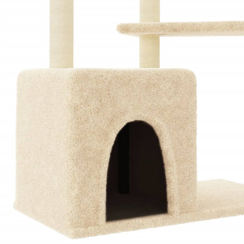 Vidaxl Rascador Para Gatos Con Postes De Sisal Color Crema 107,5 Cm_5