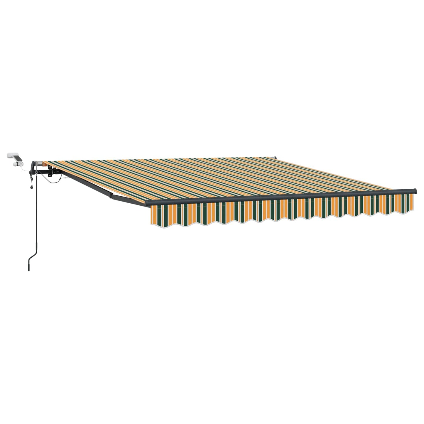 Toldo Retráctil Verde Y Amarillo 300 X 250 Cm Poliéster_0