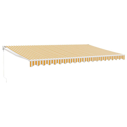 Toldo Retráctil Aluminio Y Tela Amarillo Y Blanco 5x3 M_0