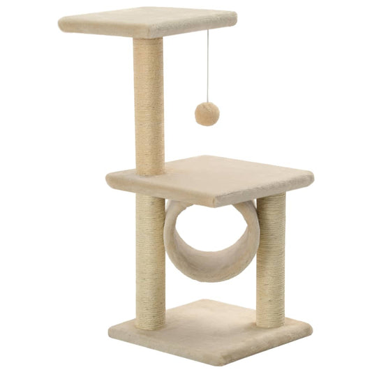 Vidaxl Rascador Para Gatos Con Poste Rascador De Sisal 65 Cm Beige_0