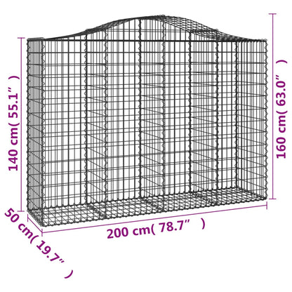 Cestas Gaviones 18 Uds Forma De Arco Hierro 200x50x140/160 Cm_5