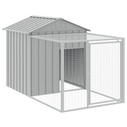 Vidaxl Gallinero Con Corral Acero Galvanizado Gris Claro 117x609x123cm_5