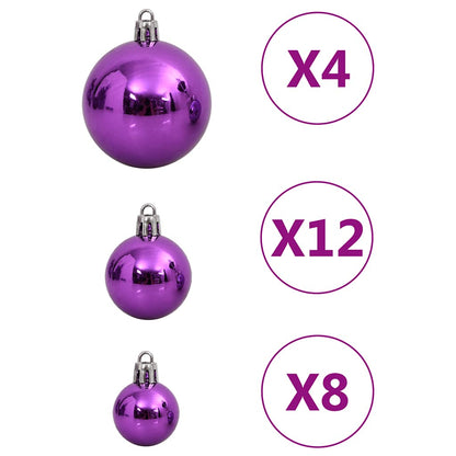 Vidaxl Juego De Bolas De Navidad 111 Pzas Poliestireno Morado_4