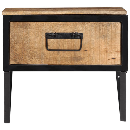 Mesita De Noche Madera Maciza De Mango 40x35x40 Cm_0