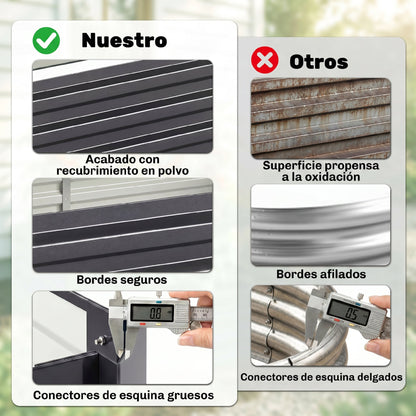 Outsunny Jardinera Exterior Grande Rectangular De Acero Galvanizado_4