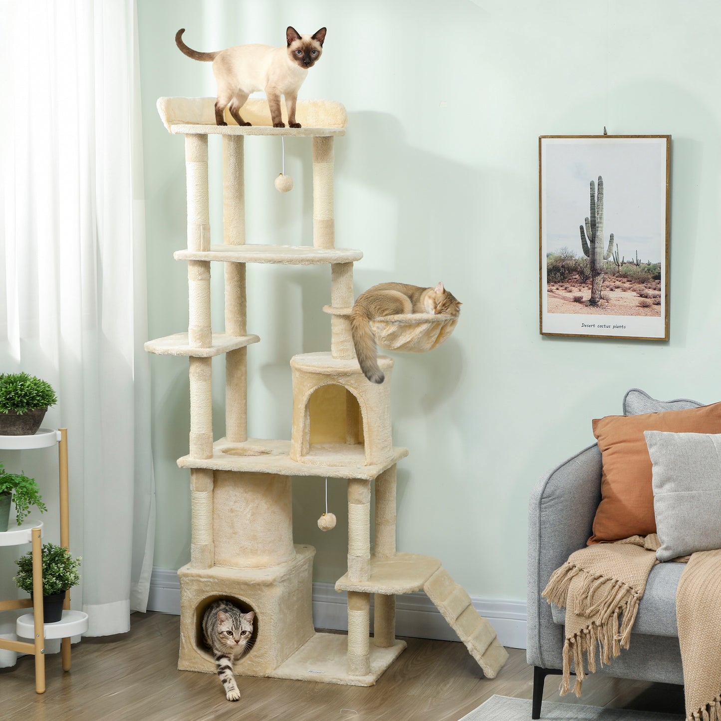 Pawhut Árbol Rascador Para Gatos Grande_1