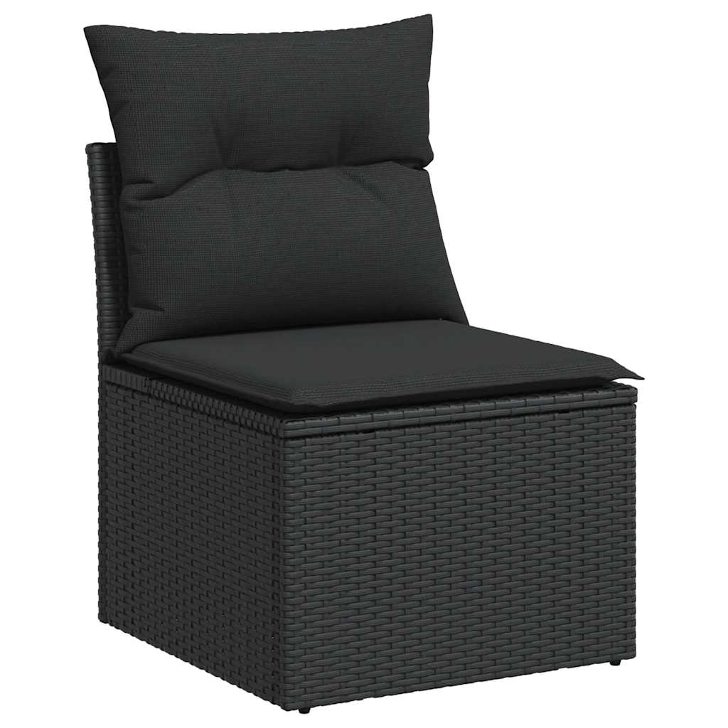 Set De Sofás De Jardín 7 Pzas Con Cojines Ratán Sintético Negro / Vetonek_3