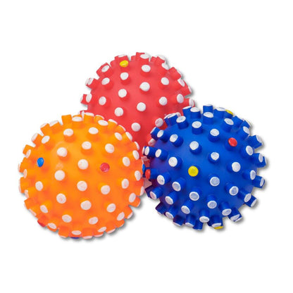 3 Pelotas Para Perro Modelo Sputnik De 6cm En Colores Surtidos. Plástico Vinilo Flexible Con Sonido.