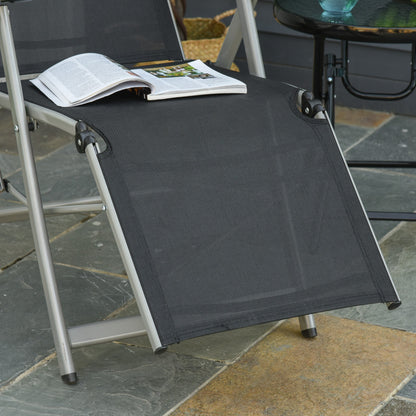 Outsunny Conjunto De 2 Tumbonas Reclinables Y Plegables 78x58x110 Cm Negro_4