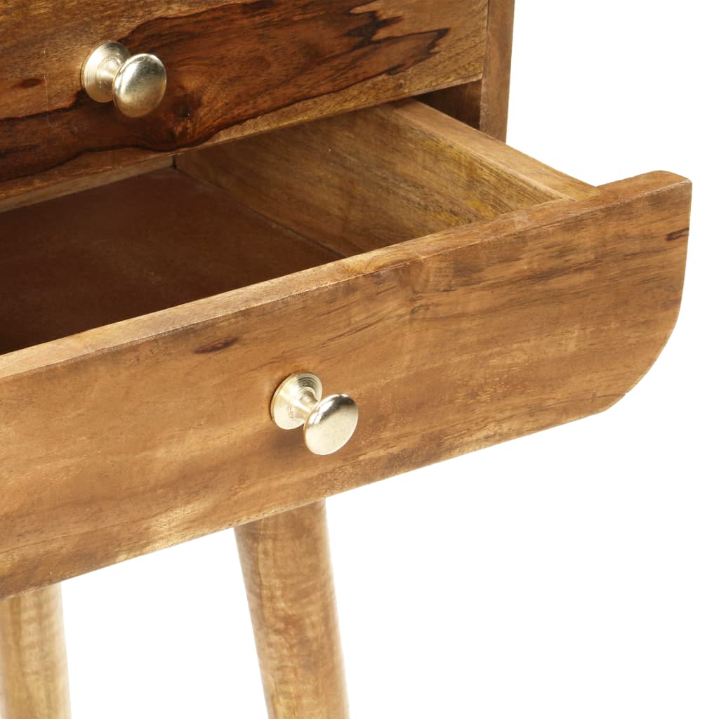 Mesita De Noche De Madera Maciza De Mango 43x30x58 Cm_3