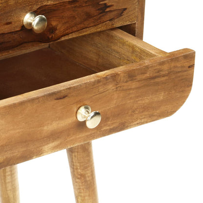Mesita De Noche De Madera Maciza De Mango 43x30x58 Cm_3