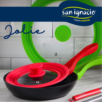 Pack De 3 Sartenes Ø20/24 Y 28 Cms + Tapa Universal (24,26,28cm) Color Verde_3