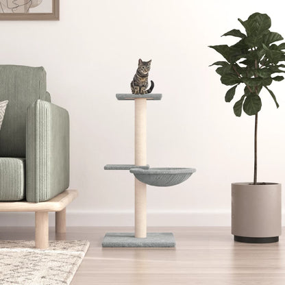 Rascador Para Gatos Con Postes De Sisal Gris Claro 72 Cm_1