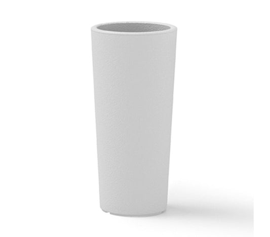 Veca Macetero Plástico Redondo Blanco 30x65 Cm