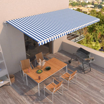 Toldo Automático Retráctil Azul Y Blanco 600x350 Cm_1