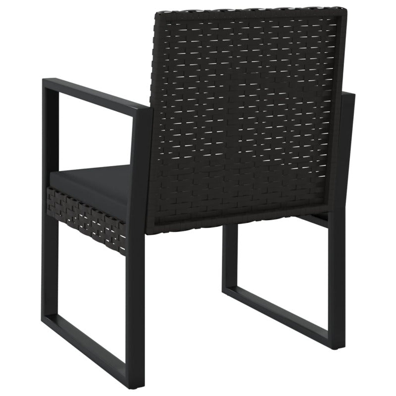 Vidaxl Set De Muebles De Jardín 3 Pzas Y Cojines Ratán Sintético Negro_5
