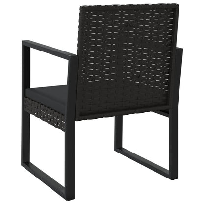 Vidaxl Set De Muebles De Jardín 3 Pzas Y Cojines Ratán Sintético Negro_5