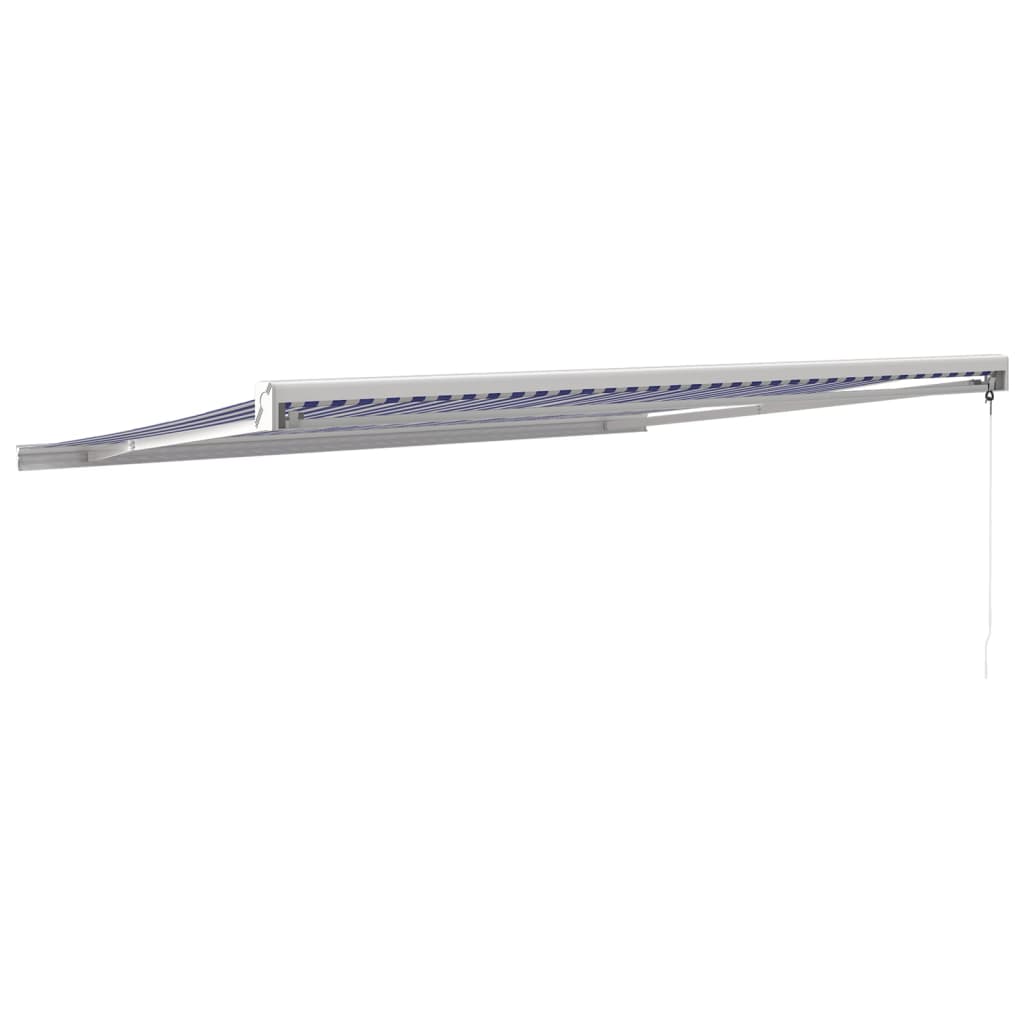 Toldo Retráctil Aluminio Y Tela Azul Y Blanco 4x3 M_4