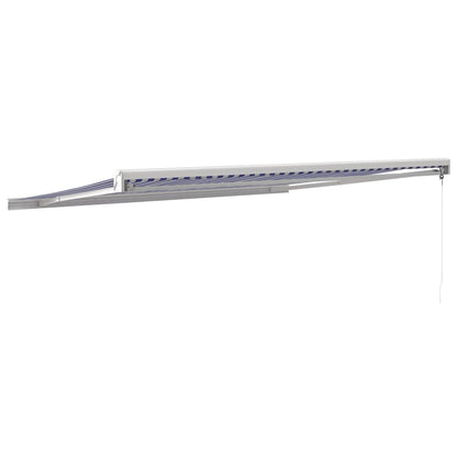 Toldo Retráctil Aluminio Y Tela Azul Y Blanco 4x3 M_4