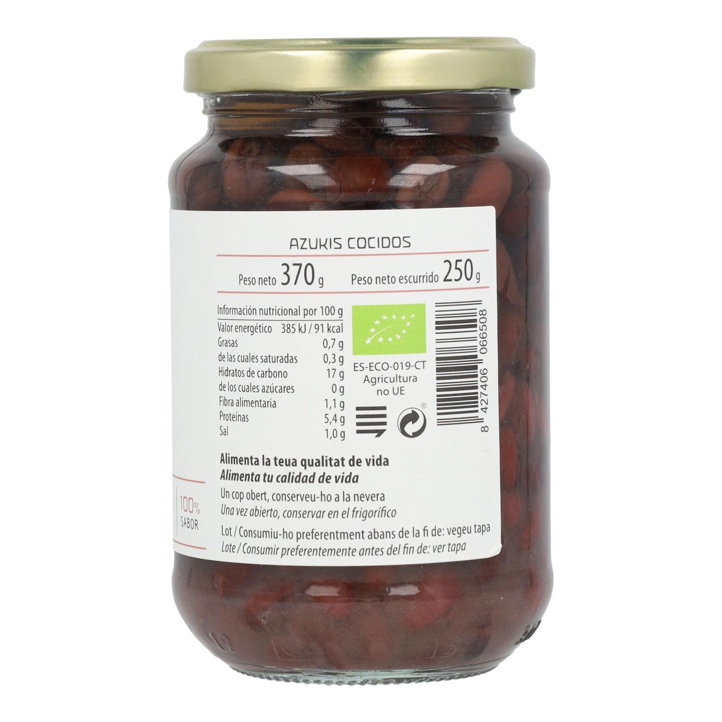 Azuki cocido en Conserva ECO Cal Valls, 290 g