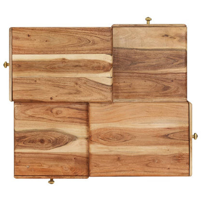 Mesa De Centro De Madera Maciza De Acacia 70x60x42 Cm_4
