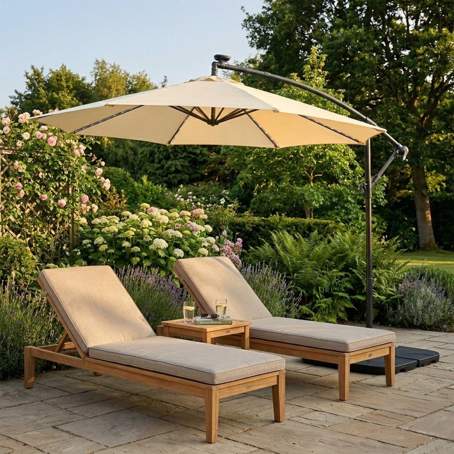 Parasol Excéntrico Led De 3 M – Crema_3