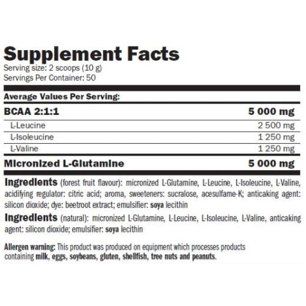 Glutamine + Bcaa 300 Gr Lima - Limón_1