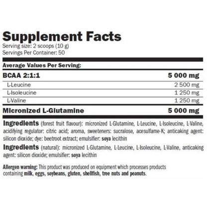 Glutamine + Bcaa 300 Gr Lima - Limón_1