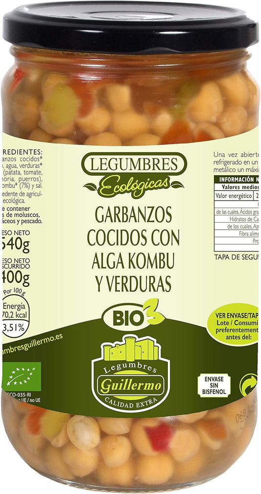 Garbanzos Cocidos Con Alga Kombu Y Verduras Bio - 540 G_0