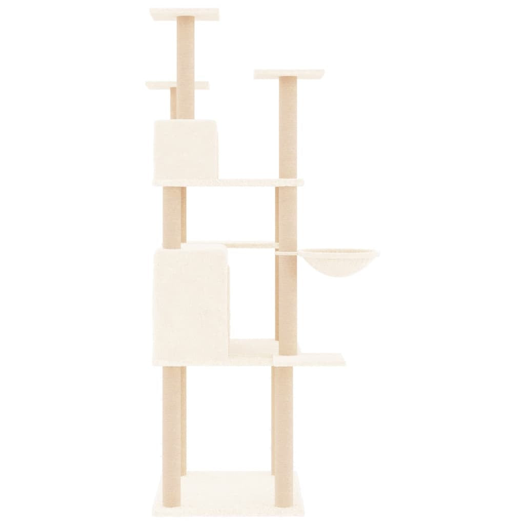 Vidaxl Rascador Para Gatos Con Postes De Sisal Crema 166 Cm_3