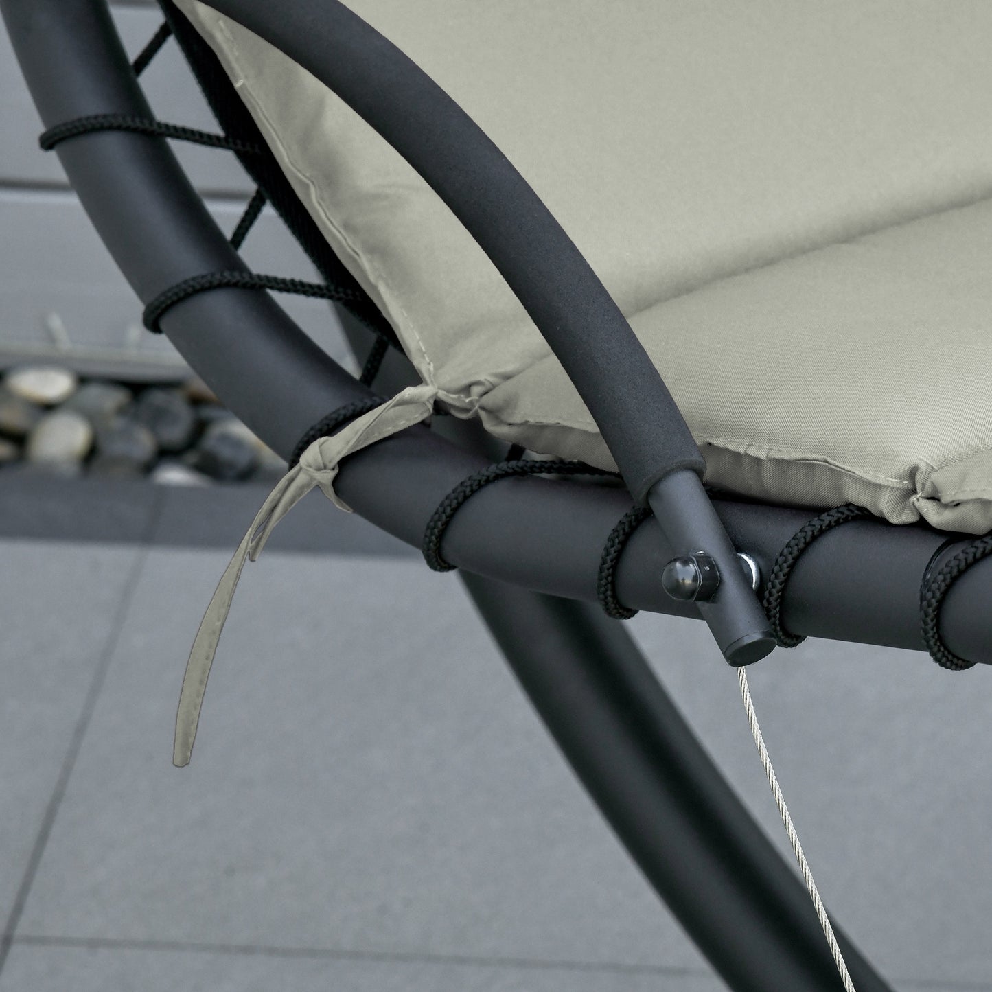 Outsunny Silla Colgante Con Soporte Toldo 190x110x190 Cm Gris_4