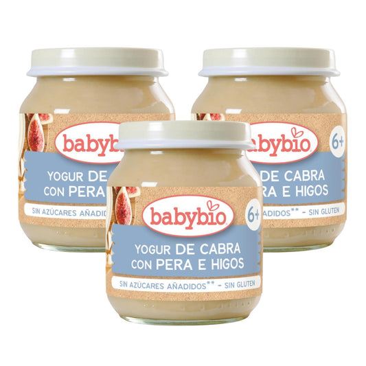 Pack 3 unidades yogur de cabra con pera e higo Babybio 130 g