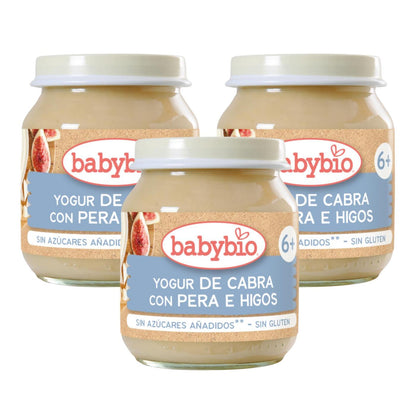 Pack 3 unidades yogur de cabra con pera e higo Babybio 130 g