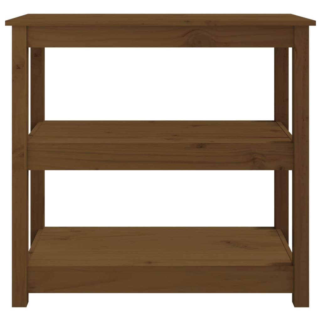 Mesa Consola De Madera Maciza De Pino Marrón Miel 80x40x74 Cm_3