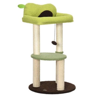 Pawhut Árbol Rascador Para Gatos Altura 83 Cm Con Cama Forma De Aguacate Y Bola_0