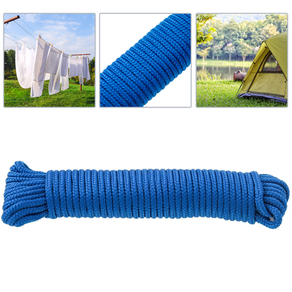 Cuerda Trenzada Multifilamento Pp 10 M X 6 Mm Azul_1