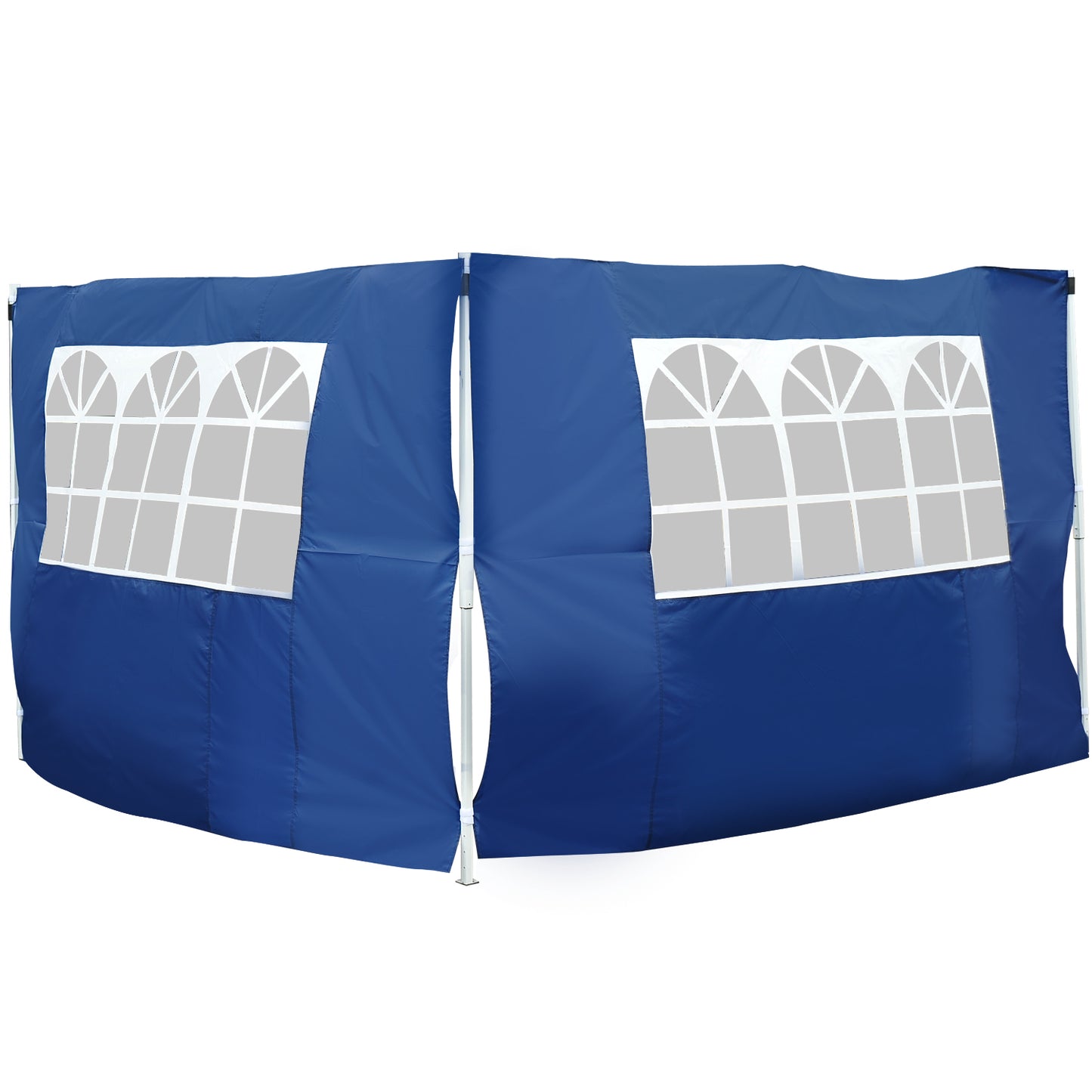 Outsunny 2 Paredes Laterales 2x3m Con Ventanas Para Carpa 3 X 3 M/3 X 6 M Azul_0